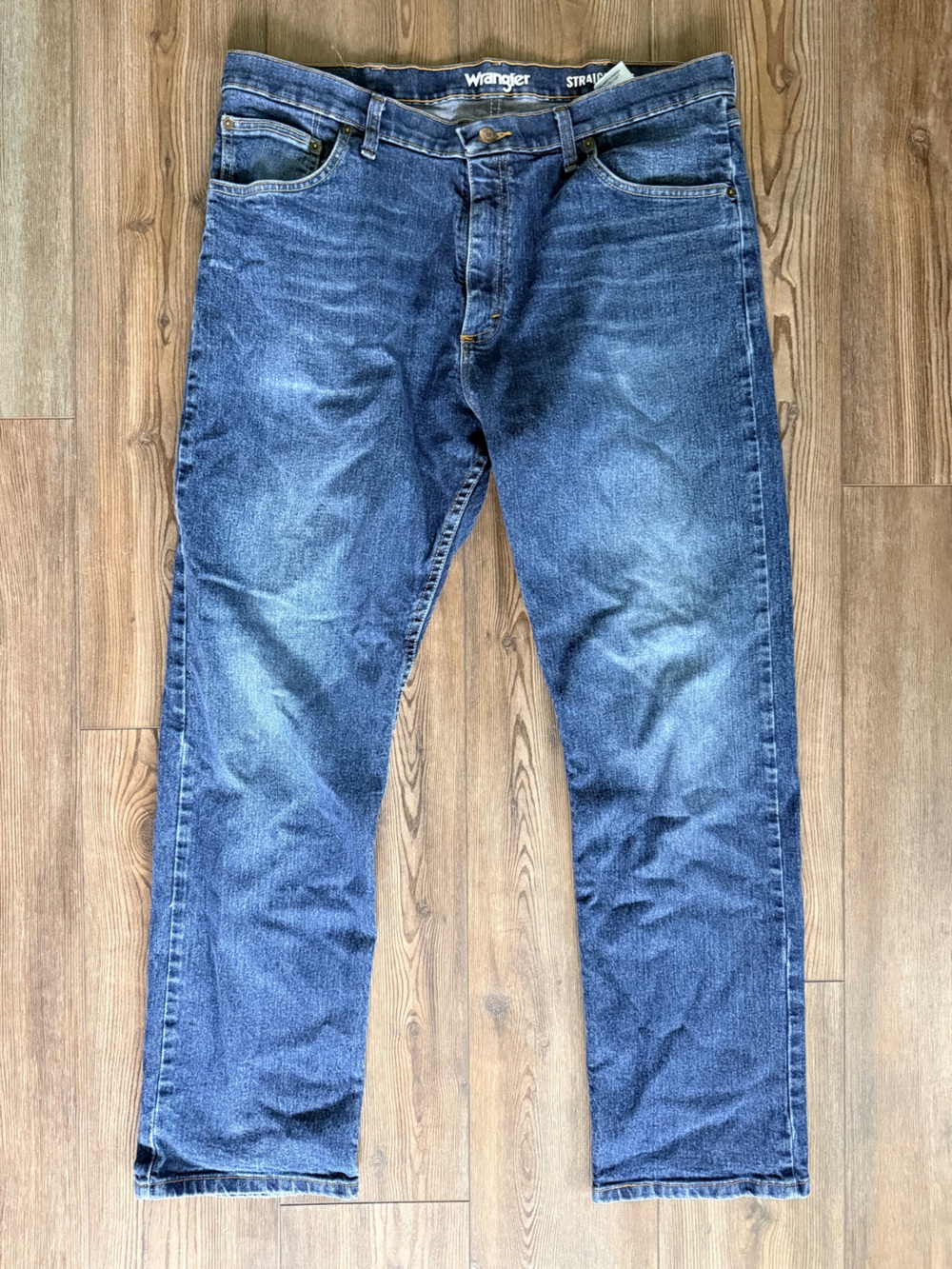 Wrangler Men's Straight Fit Dark Blue Jeans